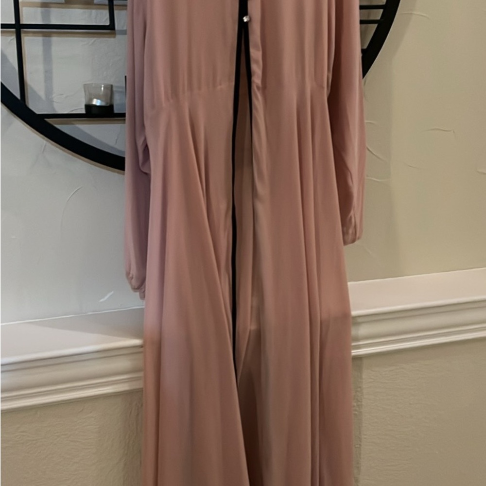 Elegant Pink Long Sleeve Dress